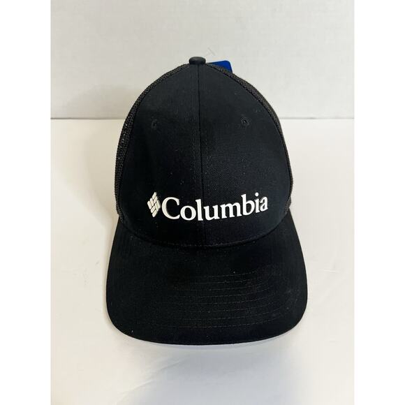 Columbia Hat Cap Snap Back Small Medium Black Patch Trucker Mesh Dad Hiking Mens - Picture 1 of 6